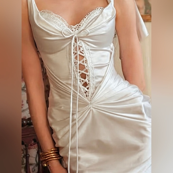 Lacemade • Creamy White Grecian Inspired Corset Dress - Picture 1 of 9